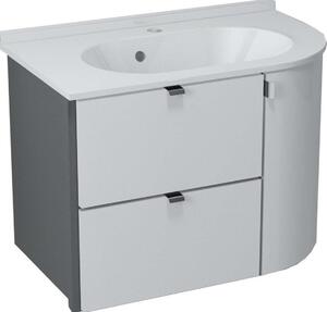 Sapho Pulse - Mobiletto da lavabo ad angolo, 750x520x450 mm, sinistra, bianco/antracite PU075-3034