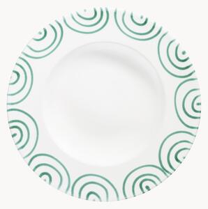 Piatto per pasta fatto a mano Grüngeflammt