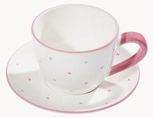 Set tazzina e piattino fatto a mano Herzerl Rosa, set da 2