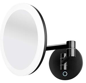Nimco Specchi - Specchio cosmetico sospeso con illuminazione LED, nero ZK 20265-90