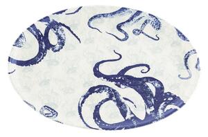 Piatto da portata in ceramica blu e bianca , 40 x 25 cm Positano - Villa Altachiara