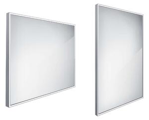 Nimco Specchi - Specchio con illuminazione LED, 800x700 mm, squadrato, alluminio ZP 13003