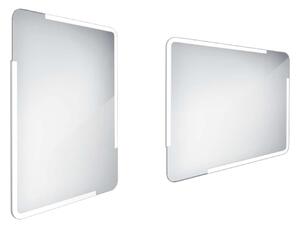 Nimco Specchi - Specchio con illuminazione LED, 600x800 mm, arrotondato, alluminio ZP 15002