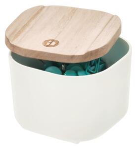 Scatola bianca con coperchio in legno di paulownia , 9 x 9 cm Eco - iDesign
