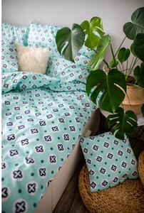 Biancheria da letto in cotone sateen verde, 140 x 200 cm Regina - Cotton House