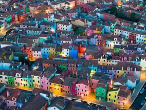 Fotografia Venice Burano Island Aerial Evening View, Pol Albarrn