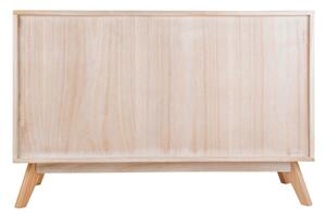 Cassettiera bassa in legno massiccio di pavlovnia in colore naturale 100x65 cm Snap - Leitmotiv