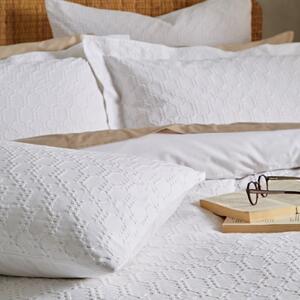 Biancheria da letto singola in cotone bianco 135x200 cm Waffle - Bianca