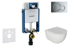 Geberit Combifix - Set con modulo di installazione, vaso WC Oudee e copriwater softclose, placca di comando Sigma01, cromo lucido SANI15CA1114