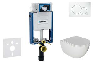 Geberit Combifix - Set con modulo di installazione, vaso WC Oudee e copriwater softclose, placca di comando Sigma01, bianco alpino SANI15CA3110