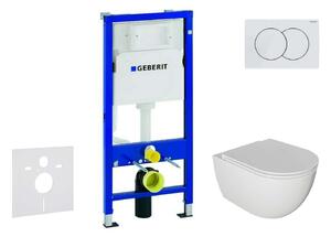 Geberit Duofix - Set con modulo di installazione, vaso WC Oudee e copriwater softclose, placca di comando Delta01, bianco alpino SANI11CA3116