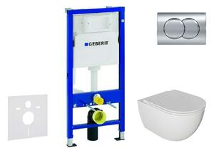 Geberit Duofix - Set con modulo di installazione, vaso WC Oudee e copriwater softclose, placca di comando Delta01, cromo lucido SANI11CA1124