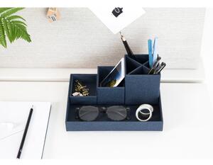 Organizzatore da scrivania 4 pezzi blu scuro Lena - Bigso Box of Sweden
