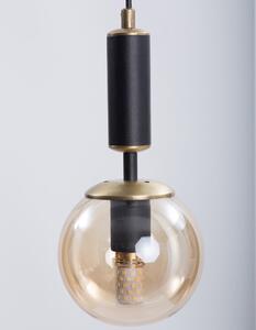 Lampada a sospensione giallo-nera con paralume in vetro ø 15 cm Hector - Squid Lighting