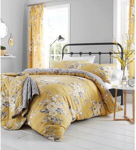 Biancheria da letto gialla con motivo floreale , 135 x 200 cm Canterbury - Catherine Lansfield