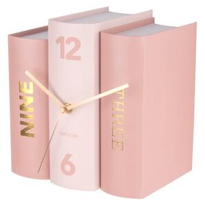 Orologio da tavolo rosa a forma di libro Book - Karlsson