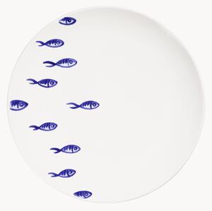 Piatto piano fatto a mano Blauer Fischschwarm