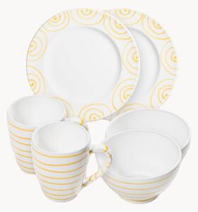 Set da colazione fatto a mano Gelbgeflammt, 2 persone, set da 6