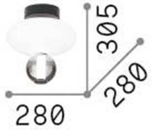 Ideallux Ideal Lux Plafoniera LED Lumiere-2, vetro opalino/grigio, nero
