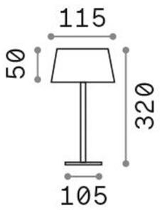 Ideallux Ideal Lux Lampada da tavolo ricaricabile a LED per esterni Metallo marrone