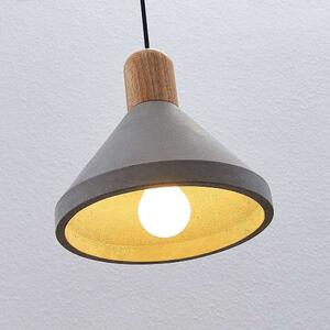 Lindby - Caisy Round Lampada a Sospensione Concrete/Wood Lindby