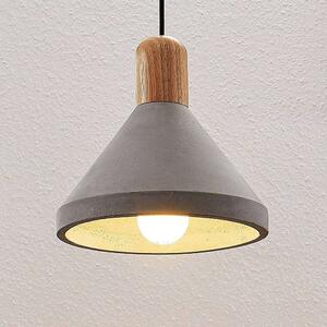 Lindby - Caisy Round Lampada a Sospensione Concrete/Wood Lindby