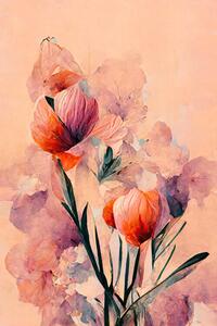 Illustrazione Abstract Coral Flowers Peach, Treechild