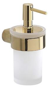 Sapho Gedy Pirenei - Dispenser di sapone con supporto, color oro/vetro satinato PI8187
