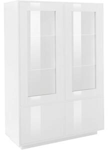 Vetrina Moderna Per Soggiorno E Sala Da Pranzo made in Italy 100,1x41,4x146 - BLOOM - bianco laccato