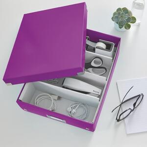 Scatola di cartone viola con coperchio 28x37x10 cm Click&Store - Leitz
