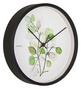 Orologio da parete verde e bianco con cornice nera Eucalipto, ø 26 cm - Karlsson