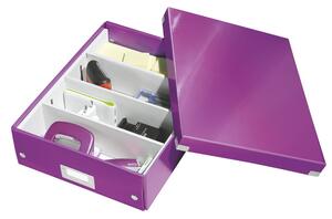 Scatola di cartone viola con coperchio 28x37x10 cm Click&Store - Leitz