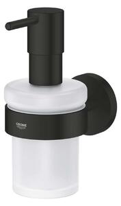 Grohe Essentials - Dispenser di sapone liquido con supporto, vetro opaco/nero opaco 1022572430