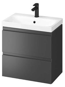 Cersanit Moduo - Mobiletto con lavabo, 57x60x38 cm, 2 cassetti, antracite S801-469-DSM