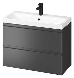 Cersanit Moduo - Mobiletto con lavabo, 57x80x38 cm, 2 cassetti, antracite S801-468-DSM