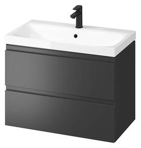 Cersanit Moduo - Mobiletto con lavabo, 57x80x45 cm, 2 cassetti, antracite S801-484