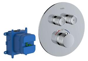 Kielle Oudee - Miscelatore termostatico ad incasso per 2 utenze, con corpo incasso, cromo 10602200