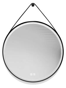 Kielle Idolio - Specchio con illuminazione LED e riscaldamento, diametro 59 cm, nero 50324004