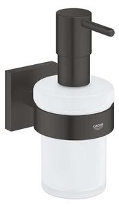 Grohe QuickFix Start Cube - Dispenser di sapone con supporto, vetro/nero opaco 410982430