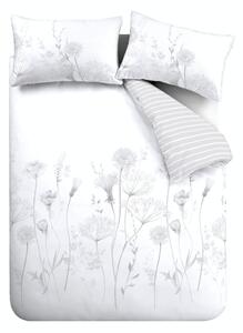 Biancheria da letto bianca e grigia Meadowsweet Floral, 200 x 200 cm Meadowsweet Floral - Catherine Lansfield