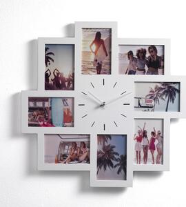 Cornice da parete per 8 foto con orologio Olly - Tomasucci