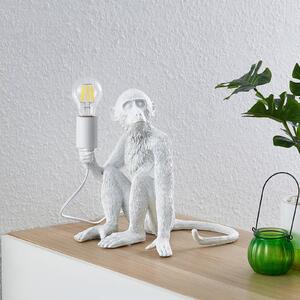 Lindby Monki lampada da tavolo, scimmia, bianco