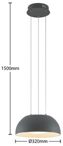 Lindby Juliven LED a sospensione, grigio, 32 cm