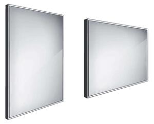 Nimco Specchi - Specchio con luce LED, 600x800 mm, alluminio/nero ZPC 13002-90