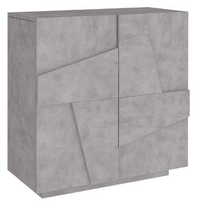 Scarpiera Moderna 2 Ante made in Italy 81x39,2x86 - PING - cemento bronx
