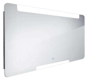 Nimco Specchi - Specchio con illuminazione a LED, 1400x700 mm, sensore a sfioramento, alluminio ZP 22008V