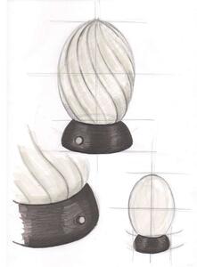 Halo Design - Twist Oval Lampada da Tavolo Opale/Nero