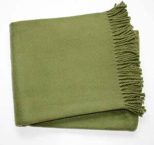 Plaid verde con basi di cotone, 140 x 180 cm Plain - Euromant