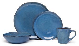 Set da pranzo in gres blu scuro 24 pezzi Glosia - Bonami Selection