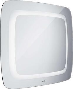 Nimco Specchi - Specchio da bagno con retroilluminazione LED serie 7000, 800 x 650 mm, arrotondato, alluminio ZP 7001
